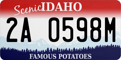 ID license plate 2A0598M