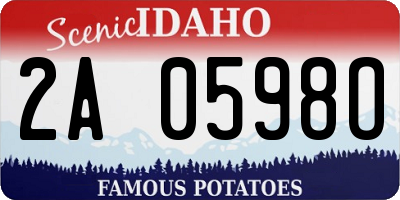 ID license plate 2A0598O