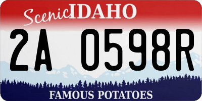 ID license plate 2A0598R