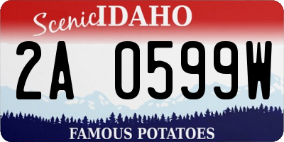ID license plate 2A0599W