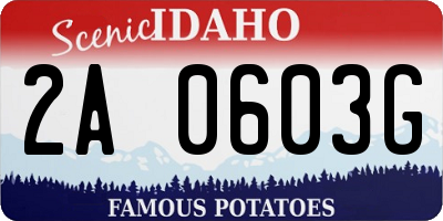 ID license plate 2A0603G
