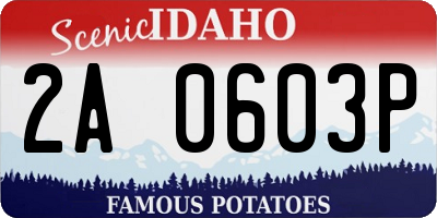 ID license plate 2A0603P