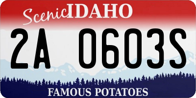 ID license plate 2A0603S