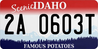 ID license plate 2A0603T