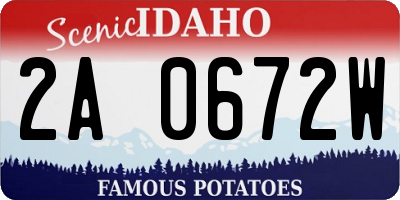 ID license plate 2A0672W