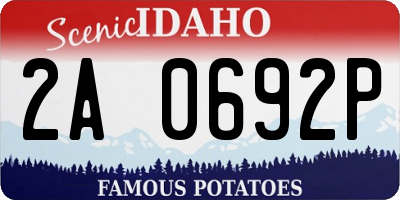 ID license plate 2A0692P