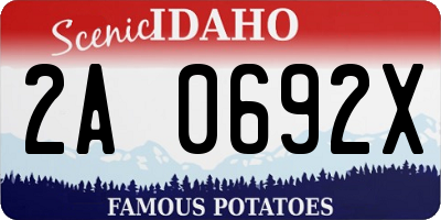 ID license plate 2A0692X