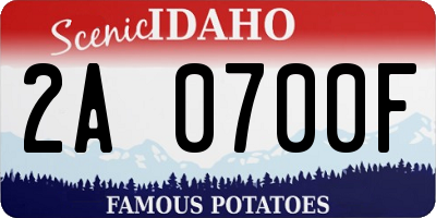 ID license plate 2A0700F