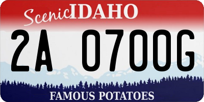 ID license plate 2A0700G