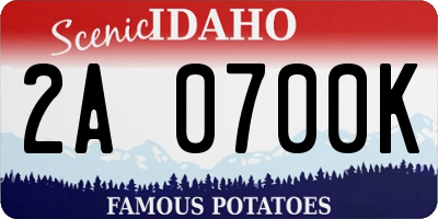 ID license plate 2A0700K