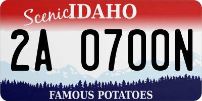 ID license plate 2A0700N