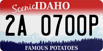 ID license plate 2A0700P