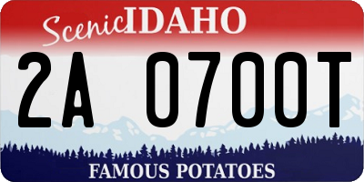 ID license plate 2A0700T