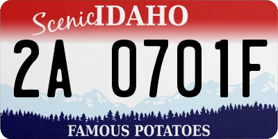ID license plate 2A0701F