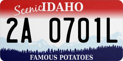 ID license plate 2A0701L