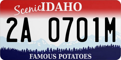 ID license plate 2A0701M