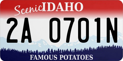 ID license plate 2A0701N
