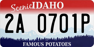 ID license plate 2A0701P