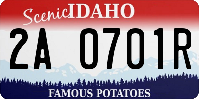 ID license plate 2A0701R