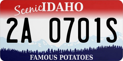 ID license plate 2A0701S