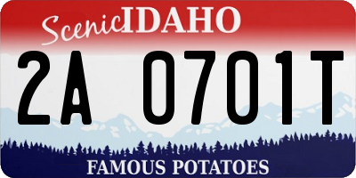 ID license plate 2A0701T