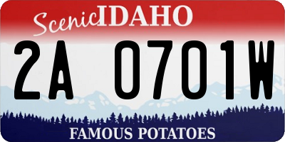 ID license plate 2A0701W