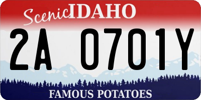 ID license plate 2A0701Y