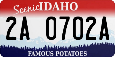 ID license plate 2A0702A