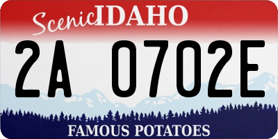 ID license plate 2A0702E