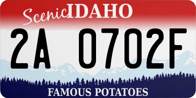 ID license plate 2A0702F
