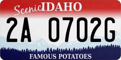 ID license plate 2A0702G