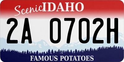 ID license plate 2A0702H