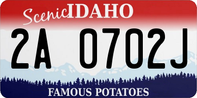 ID license plate 2A0702J