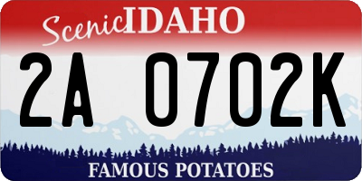 ID license plate 2A0702K