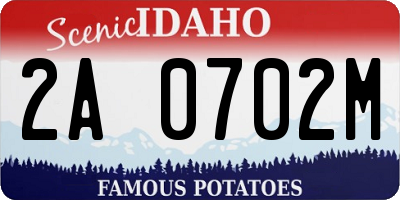 ID license plate 2A0702M