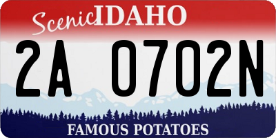 ID license plate 2A0702N