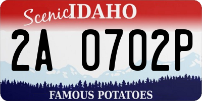 ID license plate 2A0702P
