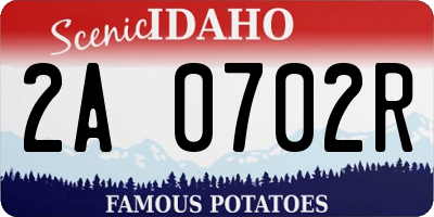 ID license plate 2A0702R