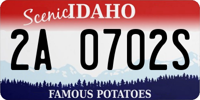 ID license plate 2A0702S