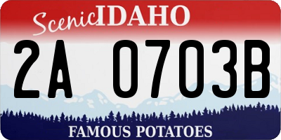 ID license plate 2A0703B