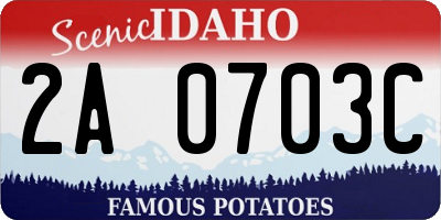ID license plate 2A0703C