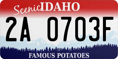 ID license plate 2A0703F