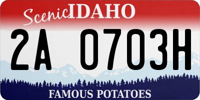 ID license plate 2A0703H