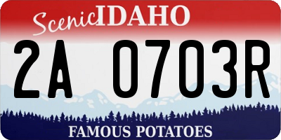 ID license plate 2A0703R
