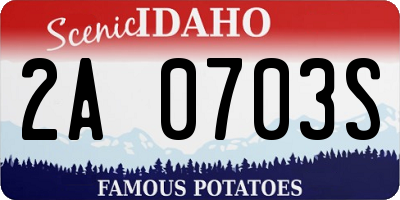 ID license plate 2A0703S