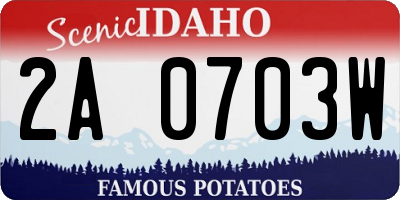 ID license plate 2A0703W