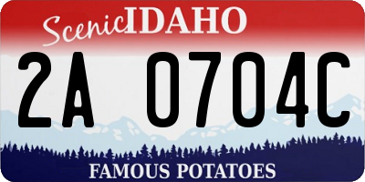 ID license plate 2A0704C