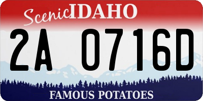 ID license plate 2A0716D