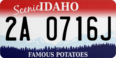 ID license plate 2A0716J
