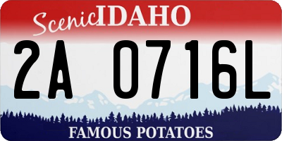 ID license plate 2A0716L